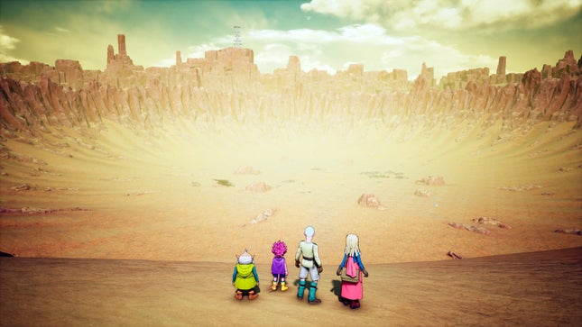 The thieves, Beelzebub, Rao, and Anne stare at the giant crater.